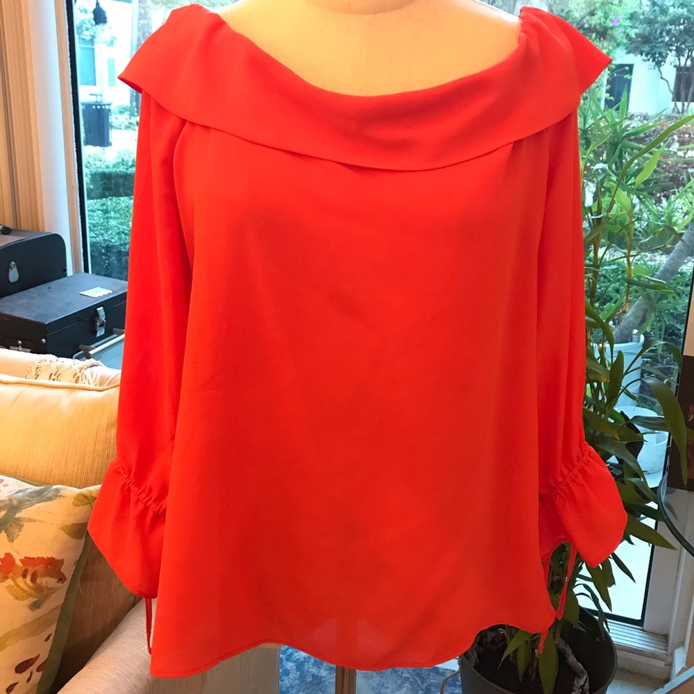 Banana Republic Red Off-Shoulder Blouse